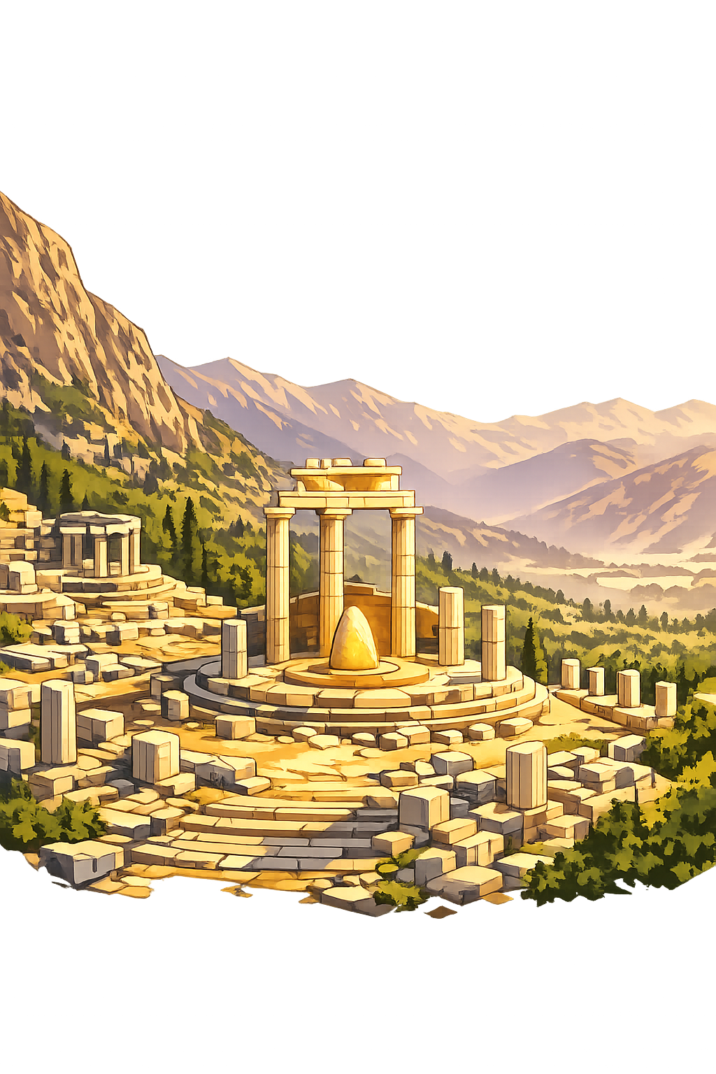Delphoí — The sacred sanctuary of Apollo on the slopes of Mount Parnassus